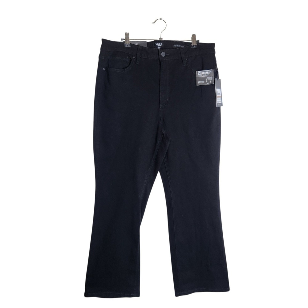 Jones New York Lexington Crop Flare Jeans High Rise Black Onyx Wash 12/31